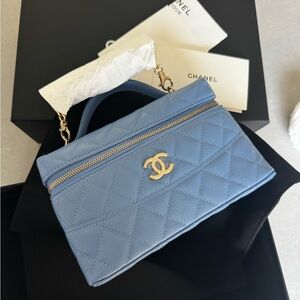 Chanel Blue Slim Vanity  Bag